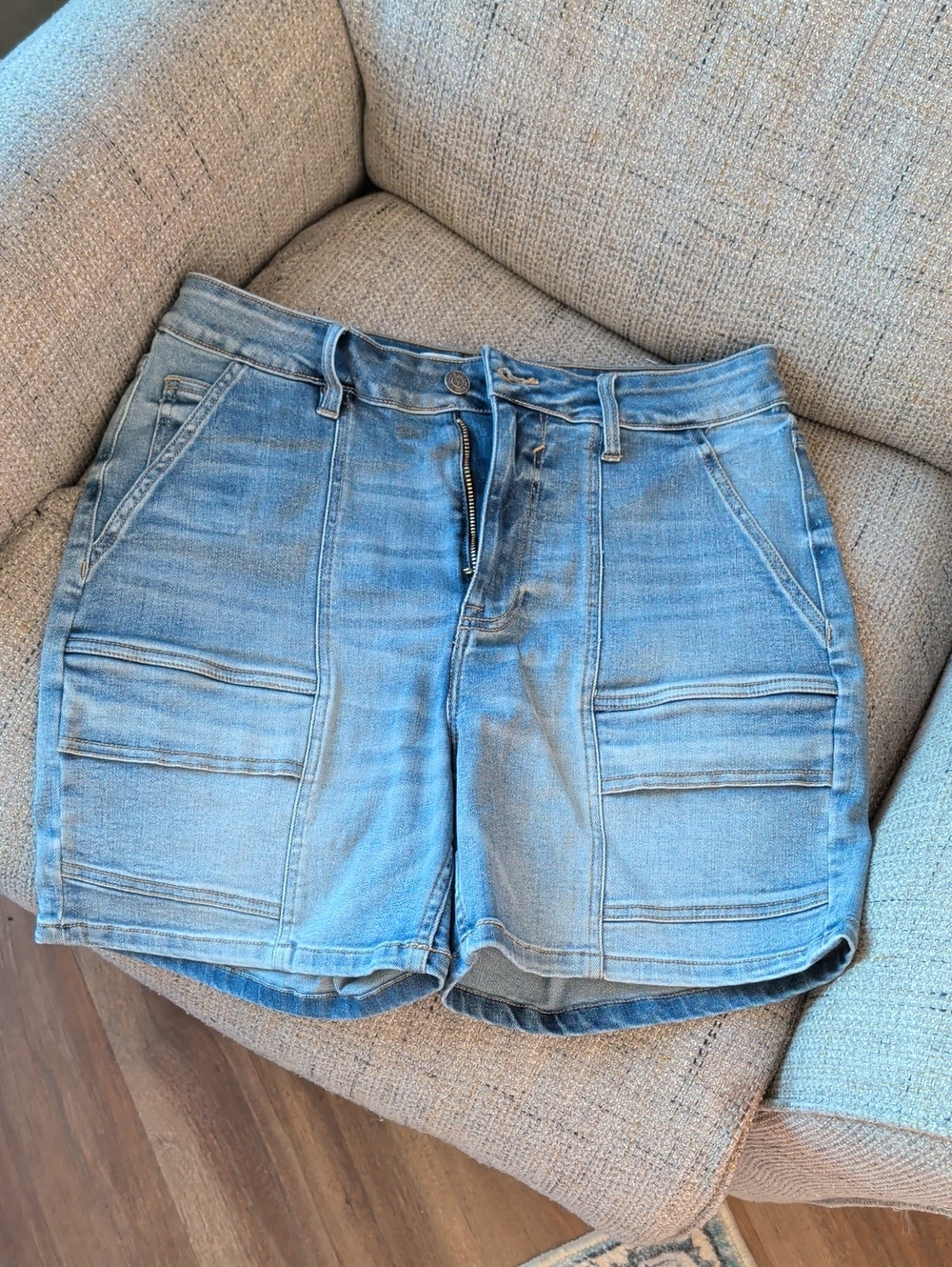 Vigoss Light Blue Denim Cargo Shorts